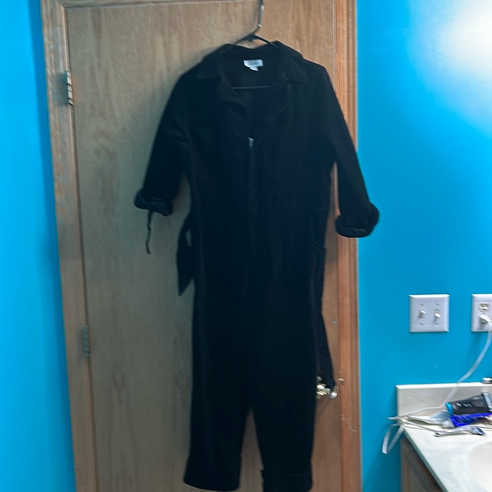 Unique Vintage Black corduroy Trixie Jumpsuit size 14